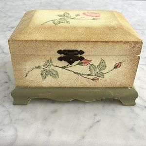 Vintage handmade wooden jewelry box